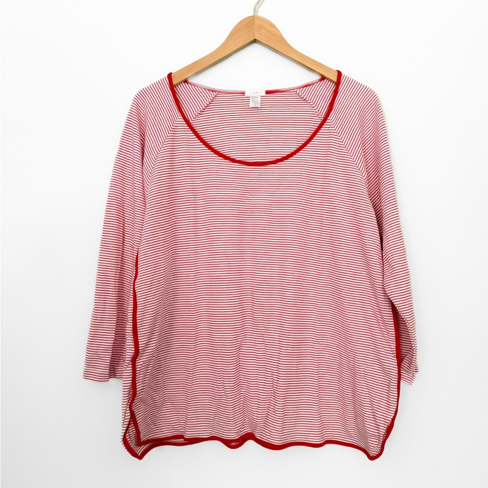 Lake Pajamas Pima Long-Long Set in Classic Red